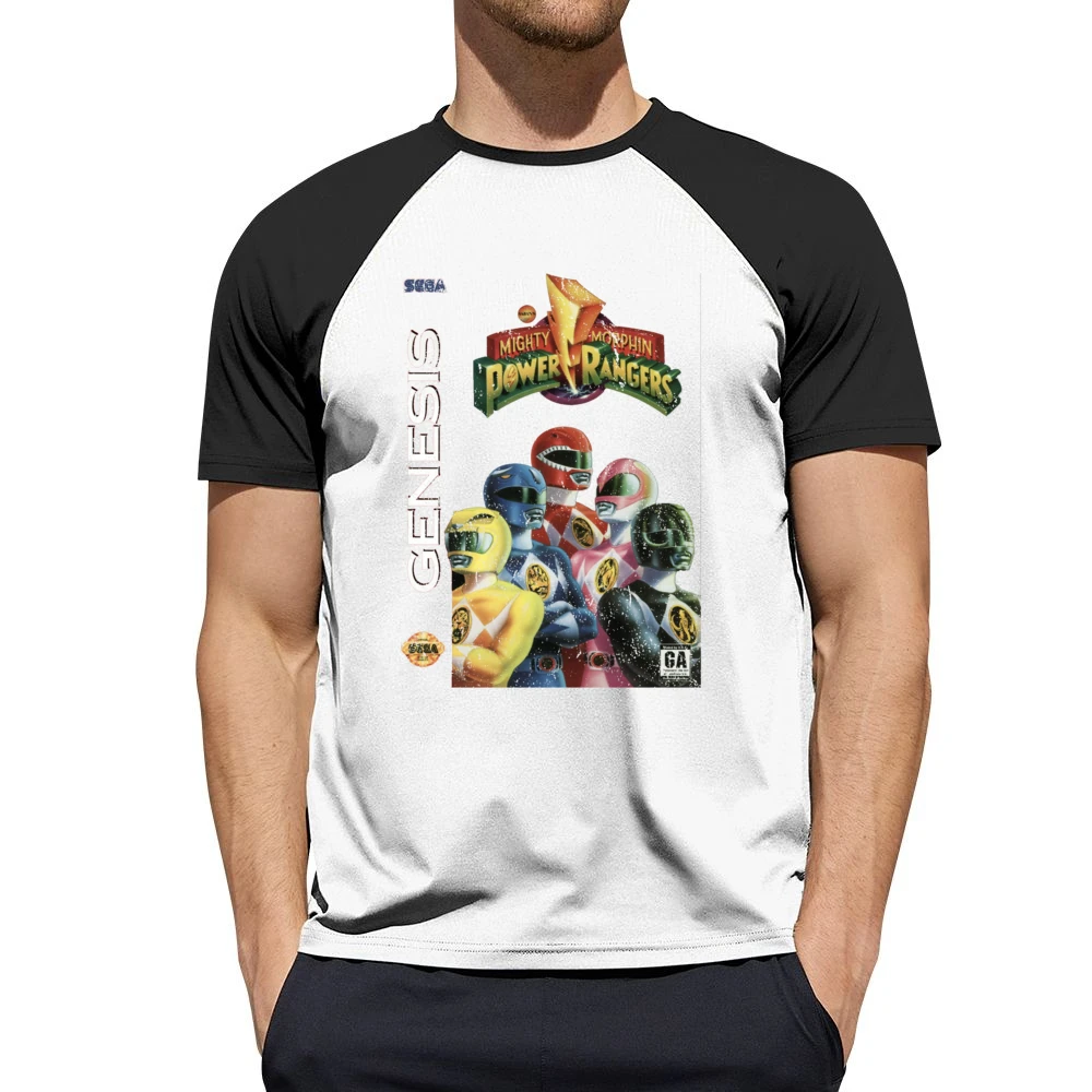Mighty Morphin Power Rangers Sega Genesis Old School Retro Video Game Men Short Sleeve T-Shirt