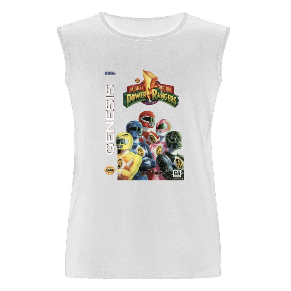 Mighty Morphin Power Rangers Sega Genesis Old School Retro Video Game Men Sleeveless T-Shirt