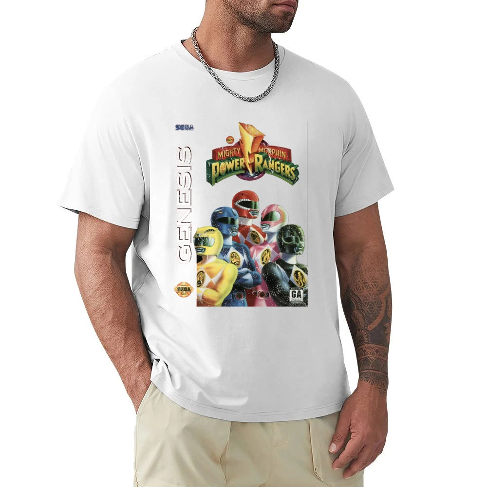 Mighty Morphin Power Rangers Sega Genesis Old School Retro Video Game Premium Men T-shirt