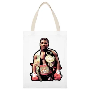 Mike Tyson Boxing White Canvas Tote Shopping Bag