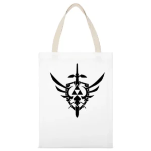 Mmaster Of Zzelda White Canvas Tote Shopping Bag
