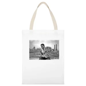 Mohammed Ali Punch Tshirt White Canvas Tote Shopping Bag