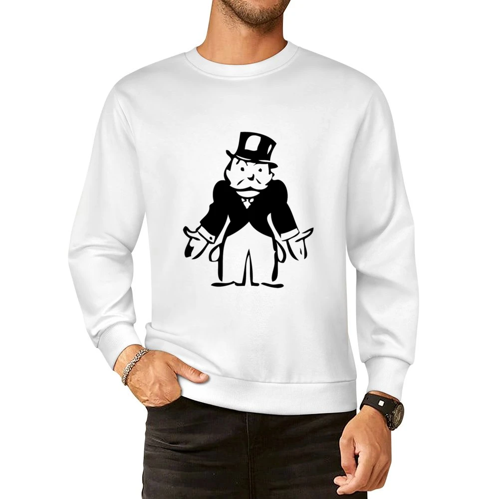Monopoly Man Empty Pockets Classic Fun Graphic Game Tee Shirt European Size Pullover Sweater