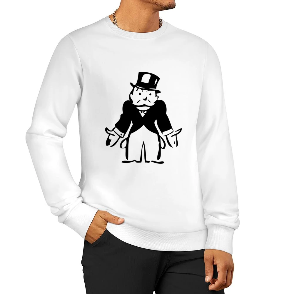 Monopoly Man Empty Pockets Classic Fun Graphic Game Tee Shirt Men Pullover Sweatshirt