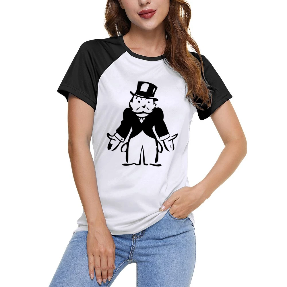 Monopoly Man Empty Pockets Classic Fun Graphic Game Tee Shirt Women Ladies Short Sleeve T-Shirt