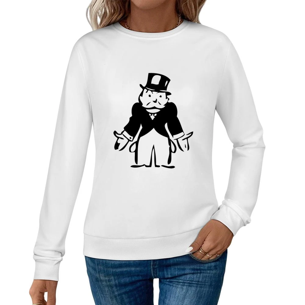 Monopoly Man Empty Pockets Classic Fun Graphic Game Tee Shirt Women Pullover Sweatshirt