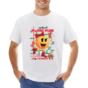 Ms Pacman Sega Genesis Old School Retro Video Game Fan Distressed Blac Asian Size Men T-Shirt