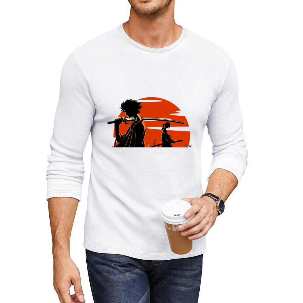 Mugen And Jin over the sun Samurai champloo anime manga Men CrewNeck Long Sleeve T-Shirt
