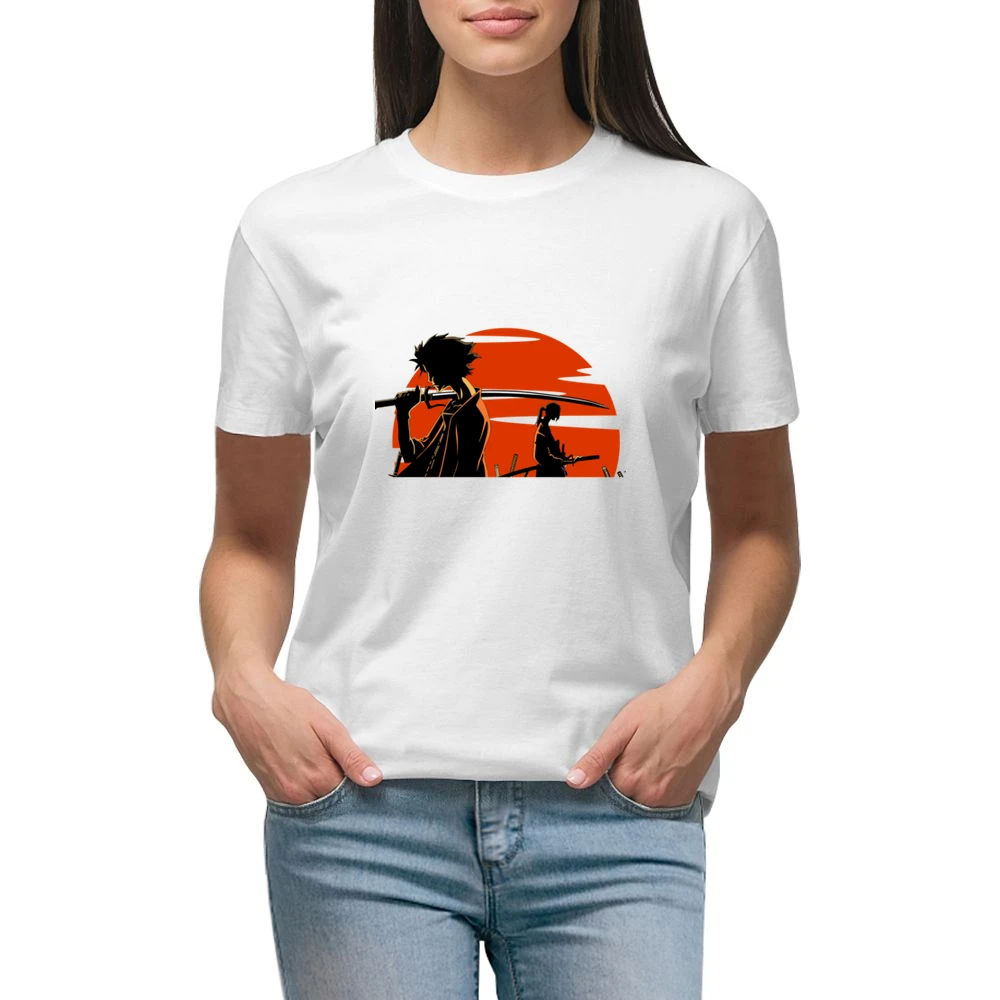 Mugen And Jin over the sun Samurai champloo anime manga Premium Women Ladies T-shirt
