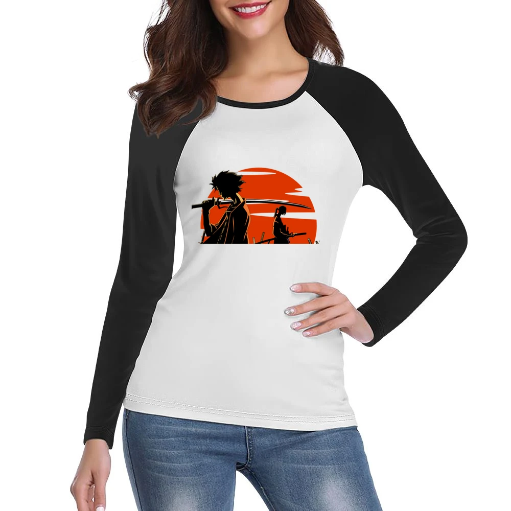 Mugen And Jin over the sun Samurai champloo anime manga Women Ladies Long Sleeve T-Shirt