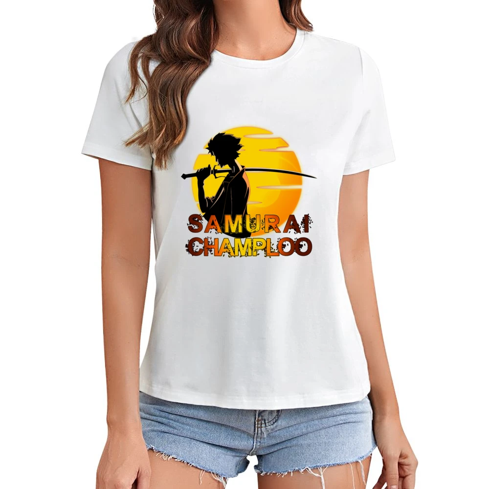 Mugen The Mix samurai Champloo anime manga over the sun Asian Size Women Ladies T-shirt