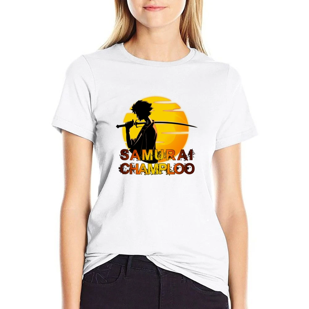 Mugen The Mix samurai Champloo anime manga over the sun US Size Women Ladies T-shirt