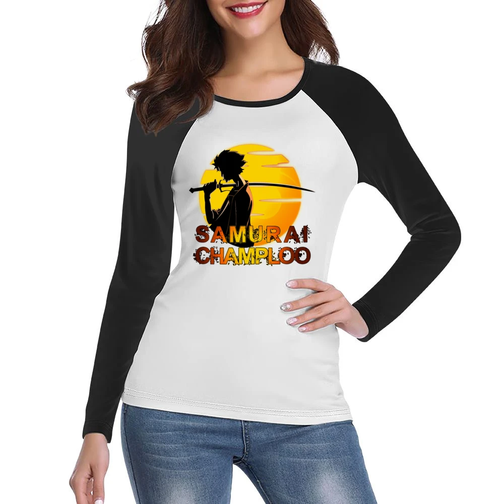 Mugen The Mix samurai Champloo anime manga over the sun Women Ladies Long Sleeve T-Shirt