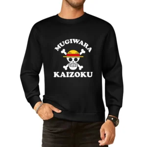 Mugiwara kaizoku strawhat pirates flag jolly rogers Monkey D Luffy one European Size Pullover Sweater