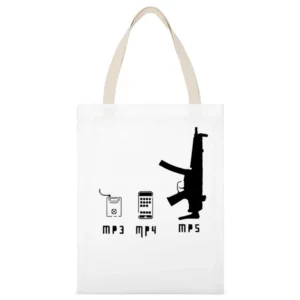 Music Player Evoloution funny mp3mp4 and mp5 White Canvas Tote Shopping Bag