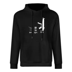 Music Player evolution mp3 mp4 and funny parody guns weapon mp5 T Shir European Size Men Hoodie