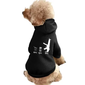 Music Player evolution mp3 mp4 and funny parody guns weapon mp5 T Shir Pet Apparel Clothes
