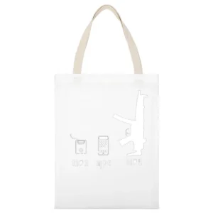 Music Player evolution mp3 mp4 and funny parody guns weapon mp5 T Shir White Canvas Tote Shopping Bag