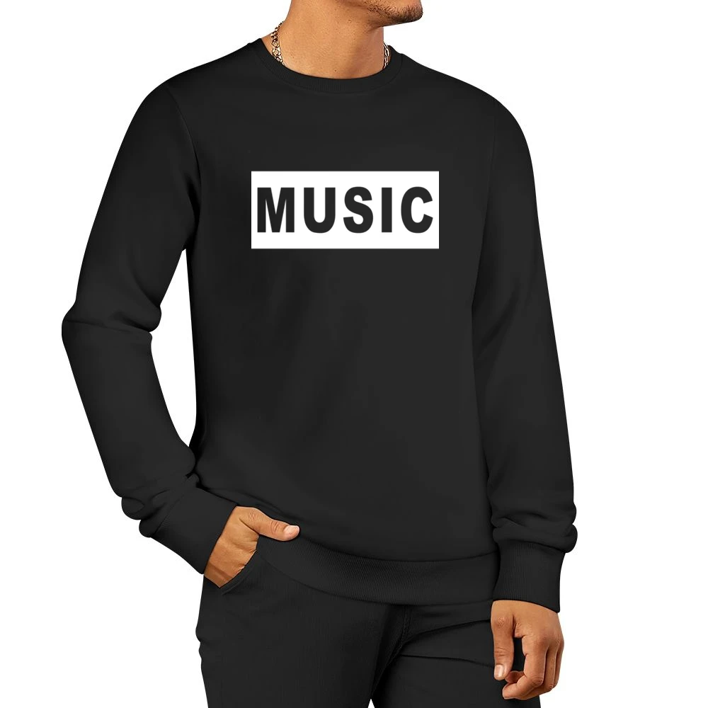 Music Popular Graphic Cut Out Men Pullover Sweatshirt