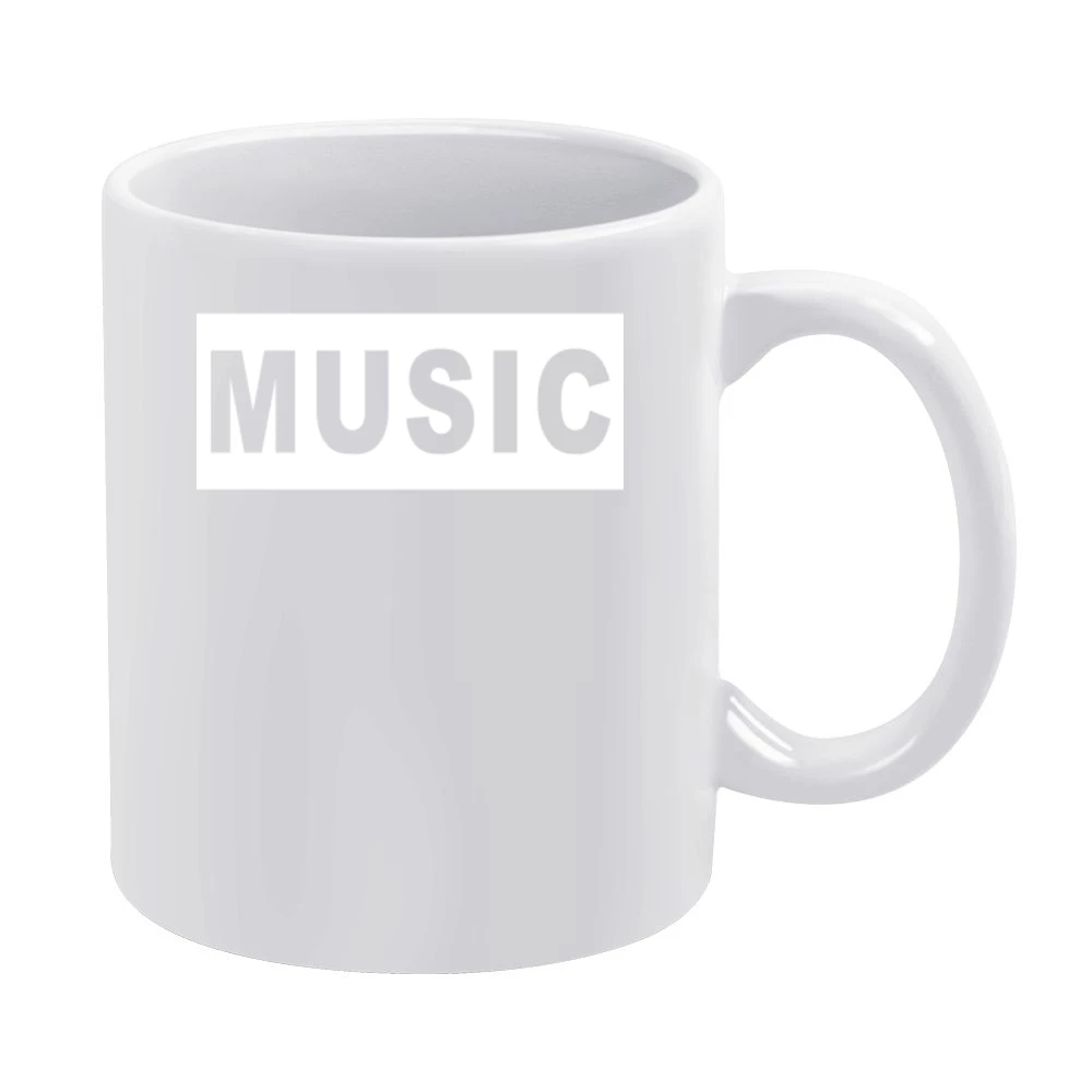 Music Popular Graphic Cut Out White Mug