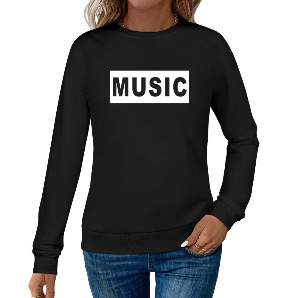 Music Popular Graphic Cut Out Women Pullover Sweatshirt