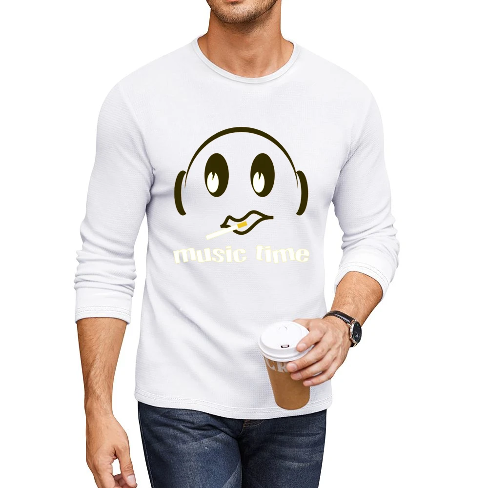 Music Time Men CrewNeck Long Sleeve T-Shirt