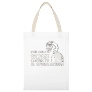 My Boss White Canvas Tote Shopping Bag