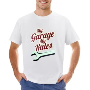 My Garage My Rules Funny Vintage Car Guy Mechanic Graphic Asian Size Men T-Shirt
