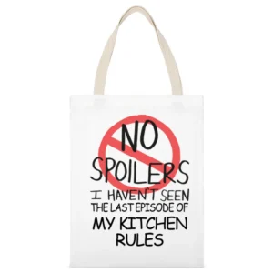 My Kitchen Rules No Spoilers Last Episode Tv Funny White Canvas Tote Shopping Bag