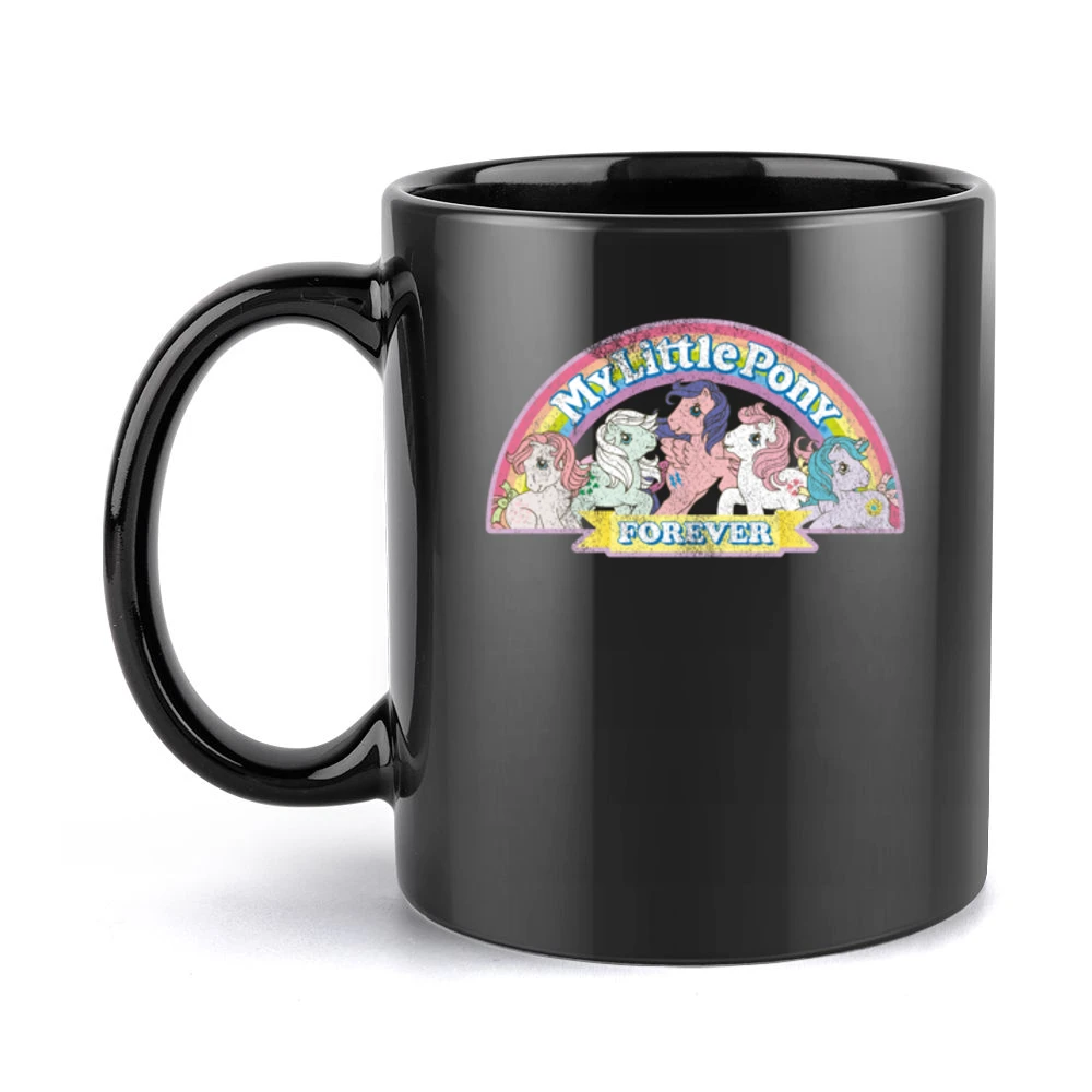 My Little Pony Forever Fun Cool Vintage Style Distressed Graphic Retro Black Mug