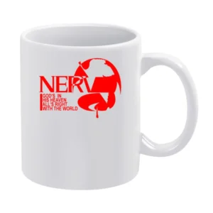 NGE Neon Genesis Evangelion Nerv science-fantasy mecha anime logo T Sh White Mug