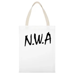 NWA Straight Outa Compton Hip Hop Rap Music Graphic White Canvas Tote Shopping Bag