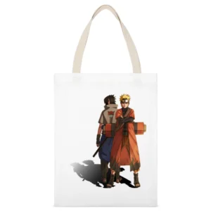 Naruto Uzumaki Sage scroll - Sasuke Uchiha Kusanagi sword Akatsuki ani White Canvas Tote Shopping Bag