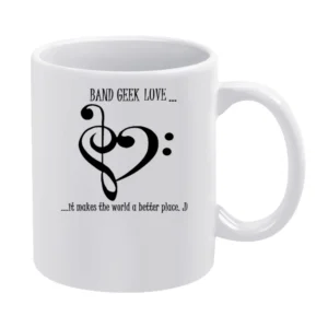 Nerd Band of Geek Loove it makes the world a better place White Mug