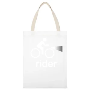 Night Rider White Canvas Tote Shopping Bag