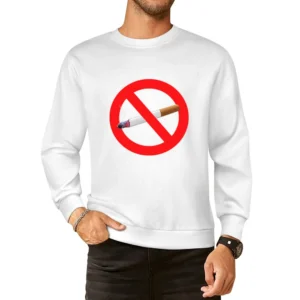 No Smoking Habit Addiction Anti Tobacco Cigarette Popular Health Graph European Size Pullover Sweater