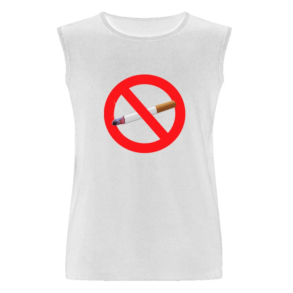 No Smoking Habit Addiction Anti Tobacco Cigarette Popular Health Graph Men Sleeveless T-Shirt