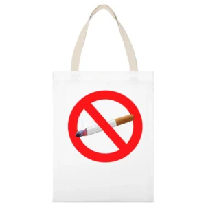 No Smoking Habit Addiction Anti Tobacco Cigarette Popular Health Graph White Canvas Tote Shopping Bag