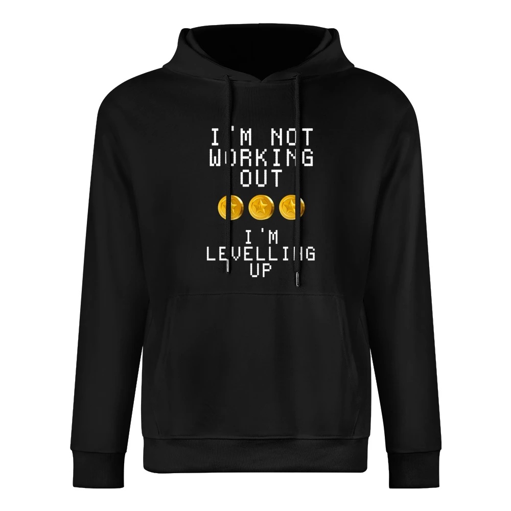 Not Working Out Im Levelling Up Star Coins Fun Tee Shirt European Size Men Hoodie