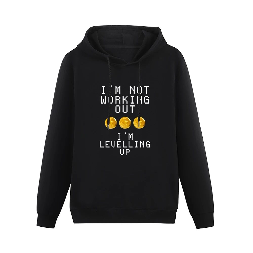 Not Working Out Im Levelling Up Star Coins Fun Tee Shirt Men Hoodie Without Pocket