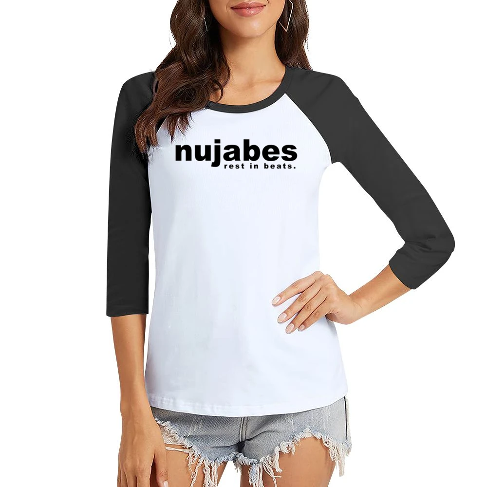 Nujabes Rest In Beats Jun Seba Underground DJ Music Graphic Women Ladies 3-4 Sleeve T-Shirt