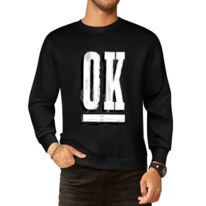 OK okay word text European Size Pullover Sweater