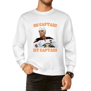 Oh Captain My Captain Ryan Getzlaf Anaheim Hockey Funny Fan European Size Pullover Sweater