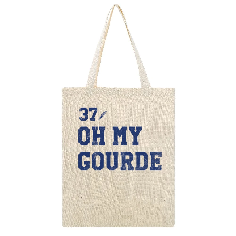 Oh My Gourde Tampa Bay Yanni Gourde Hockey Fan Beige Canvas Tote Shopping Bag