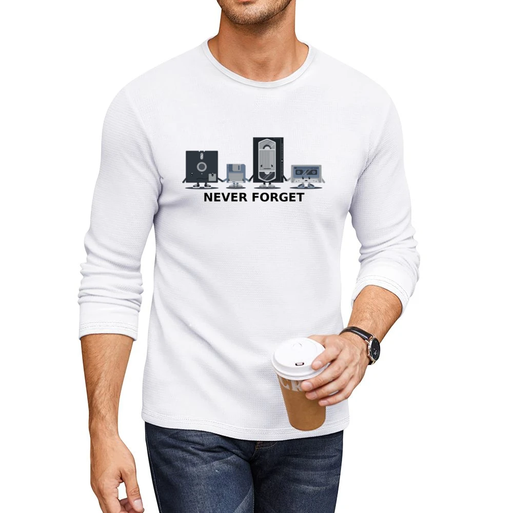 Old computer video data floppy - never forget us - black text Men CrewNeck Long Sleeve T-Shirt