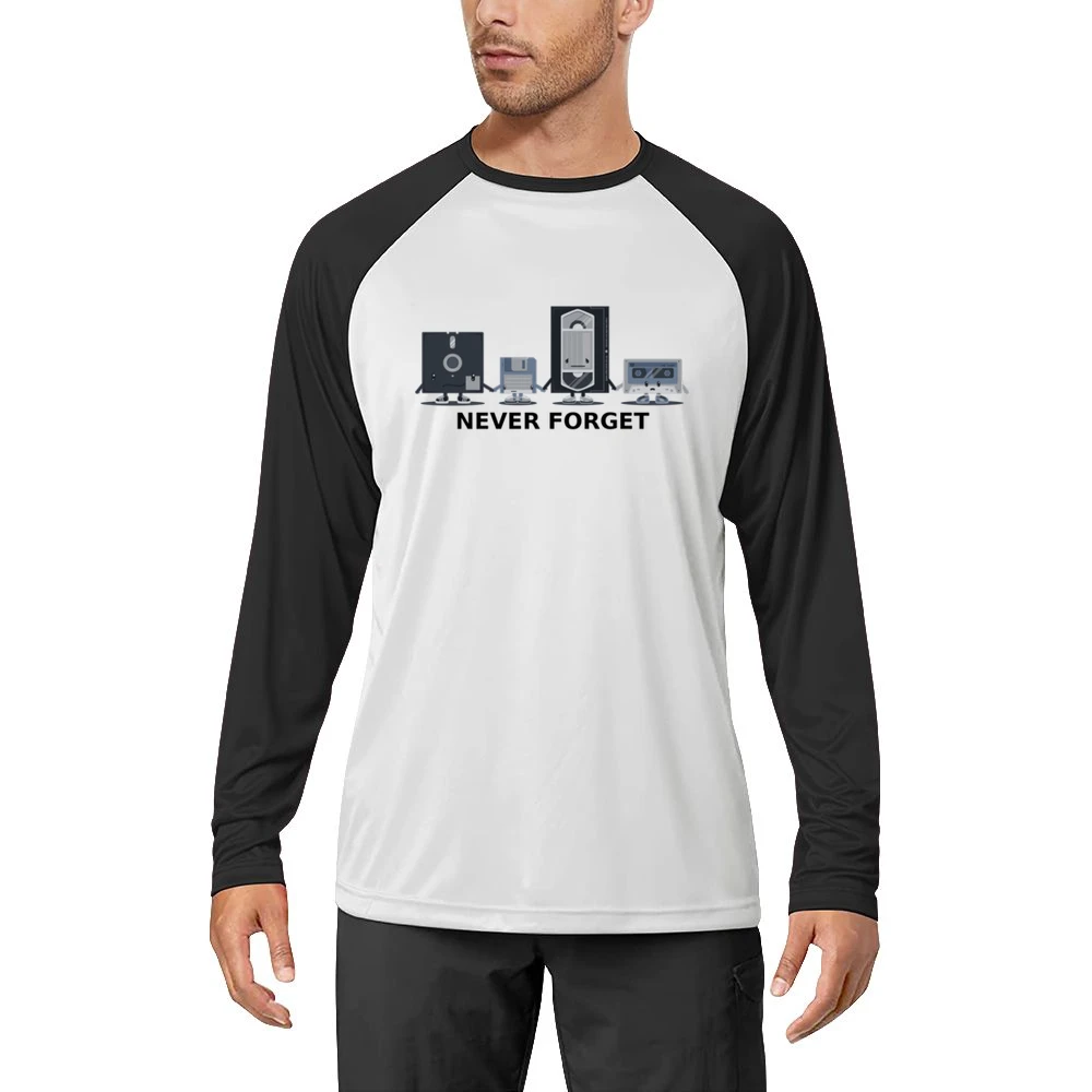 Old computer video data floppy - never forget us - black text Men Long Sleeve T-Shirt