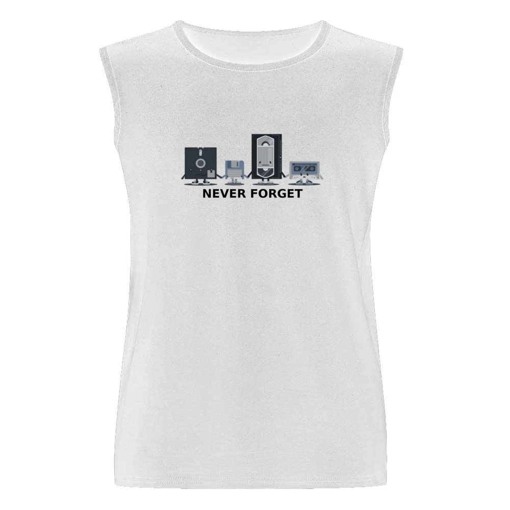 Old computer video data floppy - never forget us - black text Men Sleeveless T-Shirt