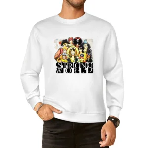 One Pice Movies Strong World straw hat pirates member Luffy and nakama European Size Pullover Sweater