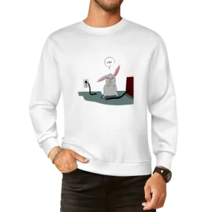 Oops fuuny rat rabbit bite the power cable European Size Pullover Sweater