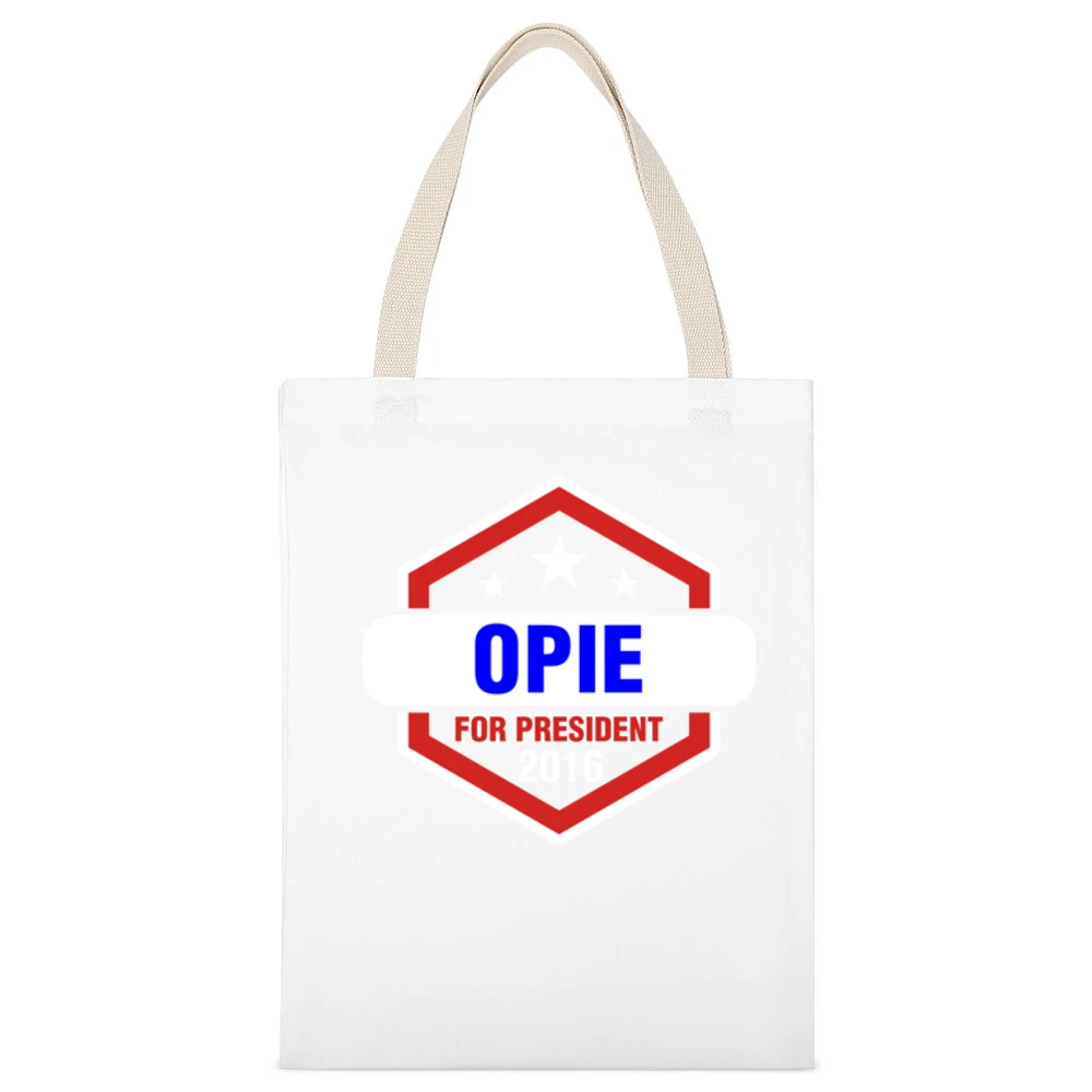 Opie For President 2016 Sons of Anarchy TV Show White Canvas Tote Shopping Bag